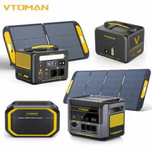 VTOMAN 600W/1000W/1500W Tragbare Powerstation Solargenerator LiFePO4 Camping