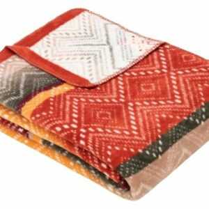 Wohndecke Couchdecke Sofadecke Kuscheldecke Rot Braun Zick-Zack