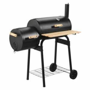 Grillmeister Holzkohle Smokergrill GMS 92 A1 BBQ Grill SMoker Set Grillwagen