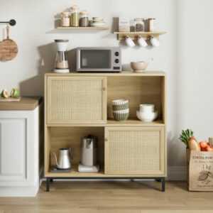 Kommode Sideboard Rattan Küchenschrank Badezimmerschrank Aufbewahrungsschrank