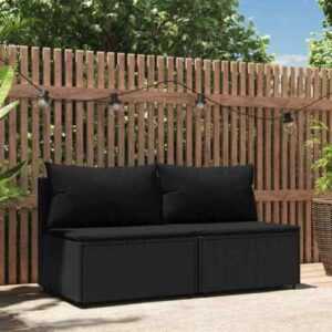 Garten Lounge Set mit Kissen Sofa Mittelsofa Gartenmöbel Poly Rattan vidaXL