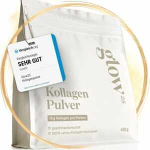 Glow25® Collagen Pulver [450G] - Das Original - Premium Kollagen Hydrolysat - Pe