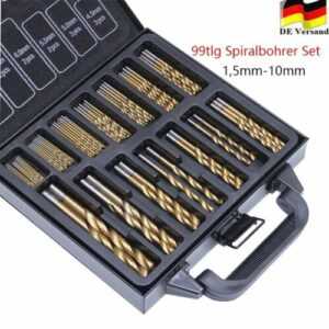 99tlg Spiralbohrer Set 1,5-10mm Titan HSS Cobalt Bohrer Metallbohrer Holzbohrer