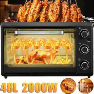 48 Liter Minibackofen Umluft Backblech Drehspieß MiniBackofen Pizzaofen 2000W