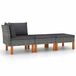 Eukalyptus Massivholz Gartenmöbel Poly Rattan Sofa mehrere Auswhal vidaXL