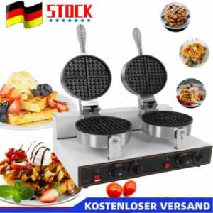 Waffeleisen Waffelautomat Waffel Maker Herzform 2400W Timer Edelstahl Gastro