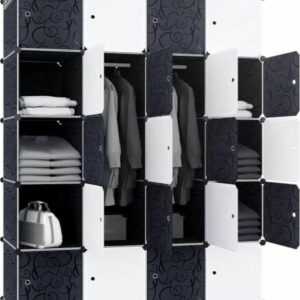 Kleiderschrank 20 Würfelregal PP Kunststoff Kleiderständer Portable Garderobe