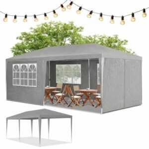 Partyzelt Pavillon Gartenzelt Gartenpavillon Festzelt Gazebo 3x6 m grau Juskys®