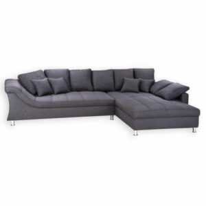 Ecksofa - anthrazit - beidseitig montierbar Sofa Wohnlandschaft Couch