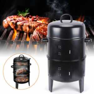 R?ucherofen R?ucherschrank R?uchertonne Grill Ofen Smoker 84CM mit Thermometer