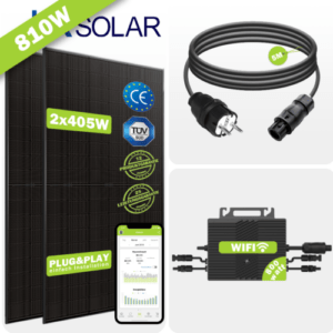 810W/800W Balkonkraftwerk 800Watt mit JA Solar® FULLBLACK Solarmodule WIFI