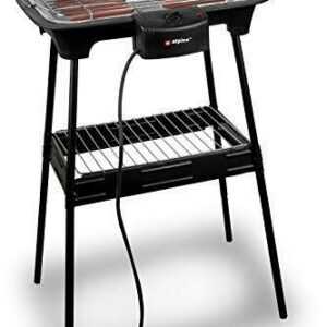 Alpina 2-in-1 Elektrogrill 2000W Schwarz Grill BBQ Braten Garten Smoker E-Grill