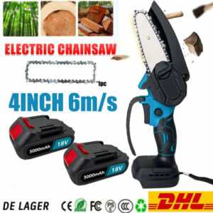 4 Zoll Mini Akku Kettensäge Bürstenloser Handkettensäge + 2 Akku Für Makita 18V