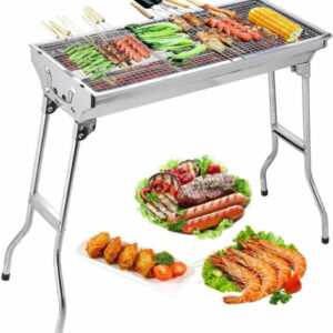 73CM Grill BBQ Holzkohlegrill Klappgrill Camping Standgrill Tragbar Edelstahl