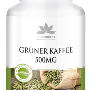 Grüner Kaffee-Extrakt 500 mg - 120 Kapseln 45% Chlorogensäure VEGAN herba direkt