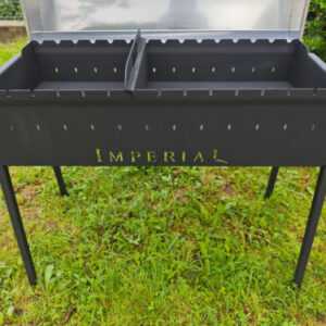 Praktischer kompakter Grill 40x90,3mm Stahl ,Mangal,Kochplatte Grill auf Spießen