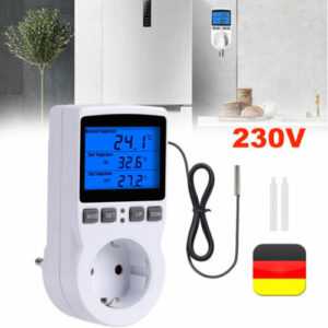 Temperaturregler Steckdose 230V+Fühler Digital Thermostat Zeitschaltuhr Timer