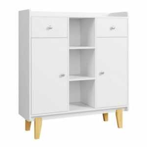 Kommode Sideboard Highboard Weiß Wohnzimmerschrank mit Schubladen Türen Holz