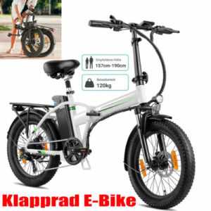 E-Bike Klapprad 20 Zoll 48V 15Ah Elektrofahrrad für Senioren und Damen 7 Gang