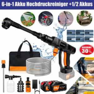 Elektro Hochdruckreiniger 300 bar Flächenreiniger Dampfstrahler Mit 3000mAh Akku