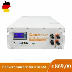 48V 100AH (Mit BMS und Display) LiFePO4 Akku Lithium Batterie 5KWh speicher