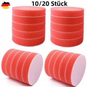 10/20xPolierscheiben Set 100/125/150mm Auto Polierschwamm Klett Polierpads Glatt