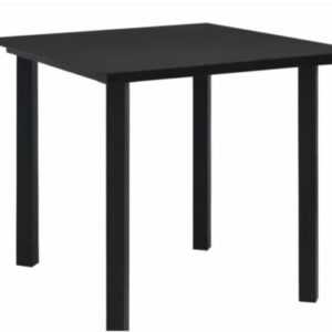 vidaXL Garten-Esstisch 80x80x74cm Stahl/Glas schwarz NEU In OVP