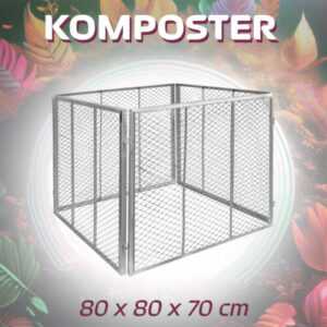 Komposter Metall Stahl verzinkt Kompostbehälter Garten Gitter 80x80x70 cm V2Aox