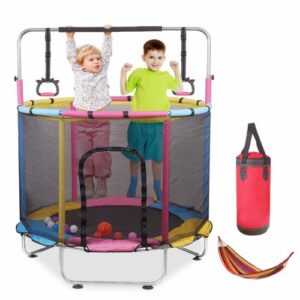 Kinder Trampolin mit Sicherheitsnetz Indoor Jumper Fun Gartentrampolin 140cm