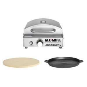 Allgrill MULTI-KULTI Set 1 zündgesichert - Gasgrill + Pizzastein + Gusspfanne