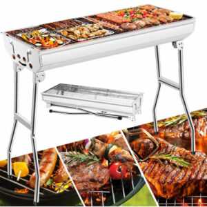 Holzkohlegrill XXL Grillwagen Edelstahl BBQ Grill Campinggrill Garten Party