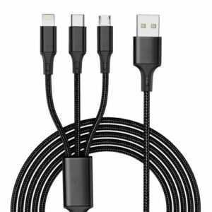 3 in 1 Multi USB Ladegerät Ladekabel Kabel für USB-C Micro USB Android iPhone