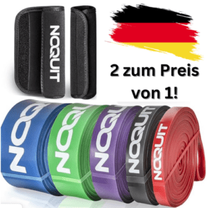 NOQUIT ® Premium Widerstandsbänder mit Griff Pads - 2 zum Preis von 1!