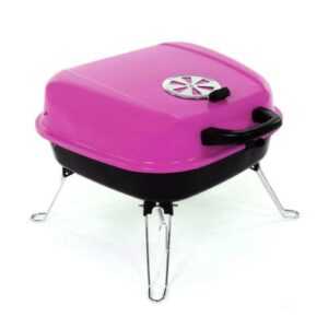 Koffergrill Holzkohlegrill BBQ Partygrill Minigrill pink Barbecue Grill Kohle