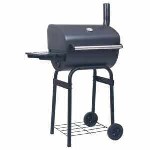 vidaXL Holzkohlegrill Smoker mit Unterer Ablage Schwarz