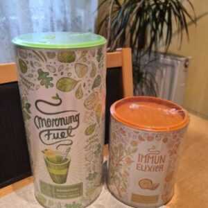 Morning Fuel Vanille Matcha Shake  & Immun Elixier von Alpha Foods