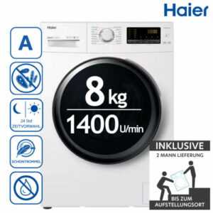 Waschmaschine EEK A  Haier HW80-BP1439N 8 kg 1.400 (U/min)  Inverter Motor 2ML