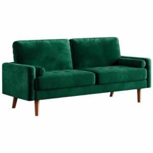 Velvet Schlafsofa Gästesofa 3-Sitzer Couch Kleinesofa Wohnzimmersofa mit Armlehn