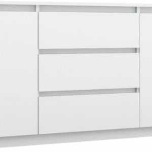 Kommode mit 3 Schubladen 2 Schränke 140cm Klamotenschrank Sideboard Anrichte hol