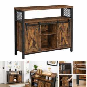 Kommode Sideboard Küchenschrank mit 2 Schiebetüren Mehrzweckschrank LSC092B01