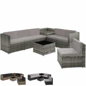 Poly Rattan Sitzgruppe Lounge Gartenmöbel Garnitur Garten Möbel Tisch Sofa Set