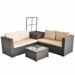 Gartenmöbel Sitzgruppe Gartenlounge XXL Set Polyrattan Sitzgarnitur Sitzecke