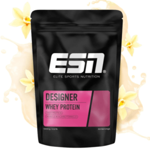 ESN Designer Whey Protein Pulver, Vanilla, 1 kg, bis zu 23 g