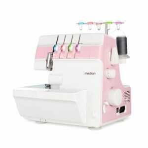 MEDION Overlock Nähmaschine SO90 90 Watt  LED Licht umfangreiches Zubehör rosa