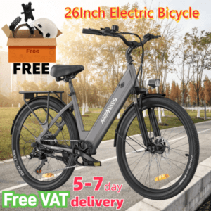 Grau Trekking E-bike 26 Zoll Elektrofahrrad 468WH Mountainbike 32KMH Citybike