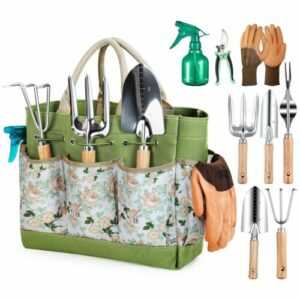 Gartenwerkzeug Set,9 Stück Garten Werkzeug mit Gartengeräte Organizer Handt