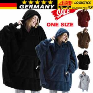 Übergroße Hoodie Decke Sweatshirt Warme Hoodie Plüsch Pullover