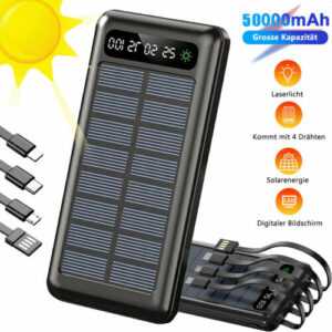 Solar Power Bank 50000mAh Tragbar Externer Batterie Ladegerät Für Handy DHL