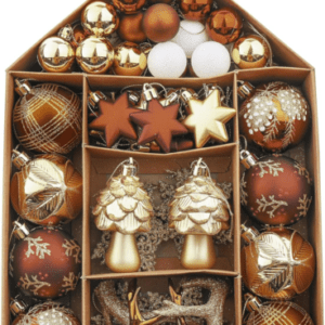 Weihnachtskugeln Christbaumkugeln Weihnachtsdeko Baumschmuck Wald gold braun