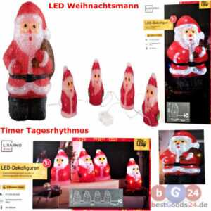 LED Weihnachtsdeko Weihnachtsmann Leuchtfigur Weihnachten Schneemann Batteriebet